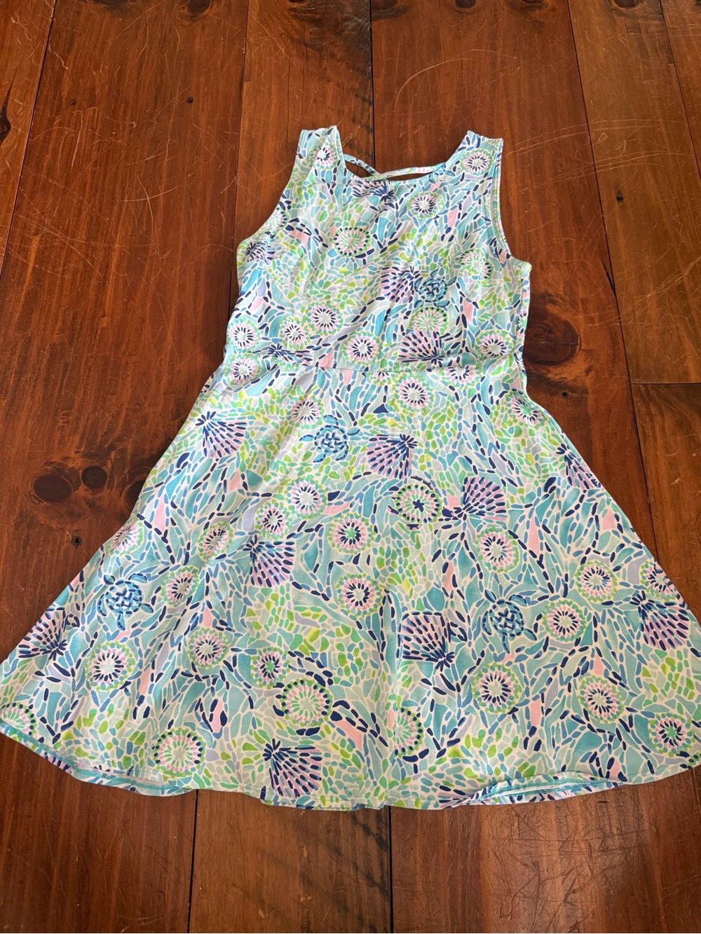 Lilly Pulitzer Girls Blue Mint Floral Print Dress